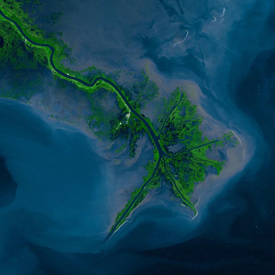 Mississippi River by NASA Painting by Celestial Images