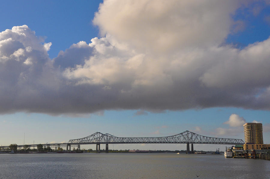 New Orleans Photograph - Mississippi River - Huey P Long Bridge - New Orleans by Bill Cannon