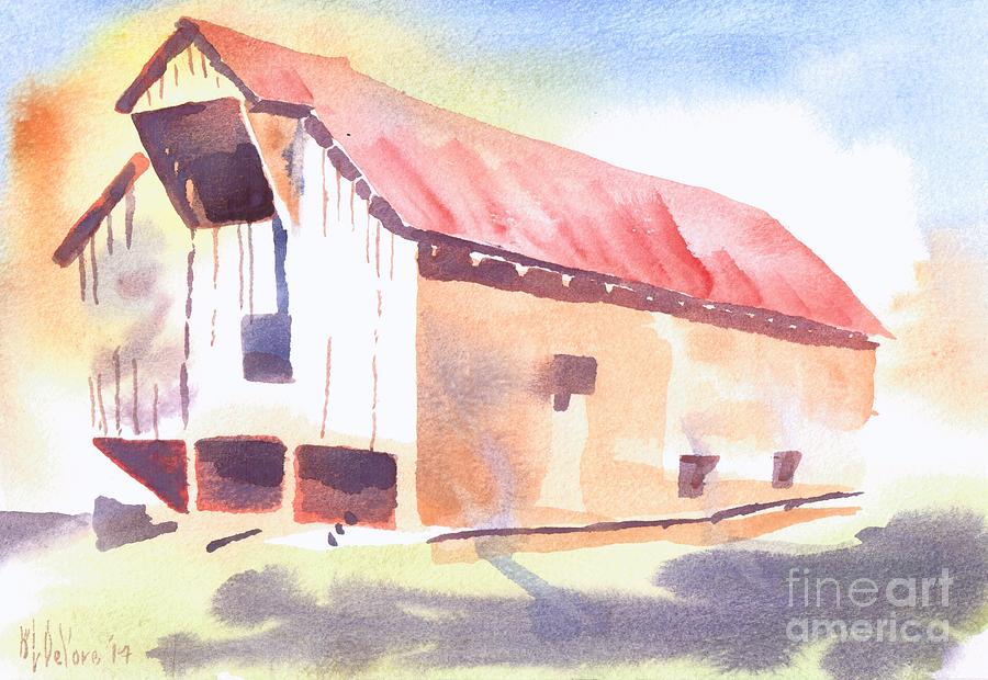 Missouri Barn2 in Watercolor Painting by Kip DeVore