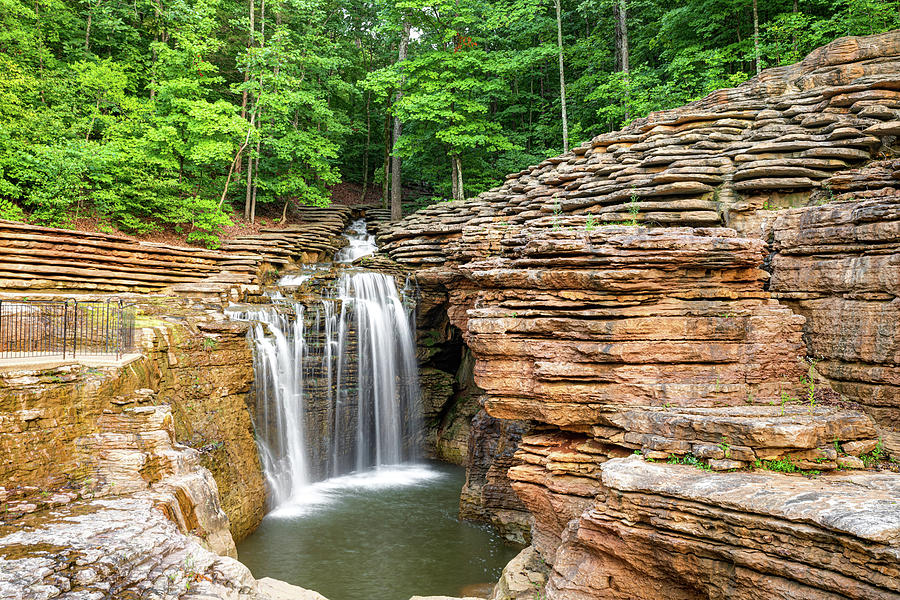Missouri Ozark Waterfall - Top of the Rock Photograph by Gregory Ballos