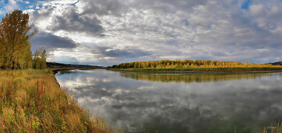 Missouri River Autumn Panoramic Photograph by Leland D Howard