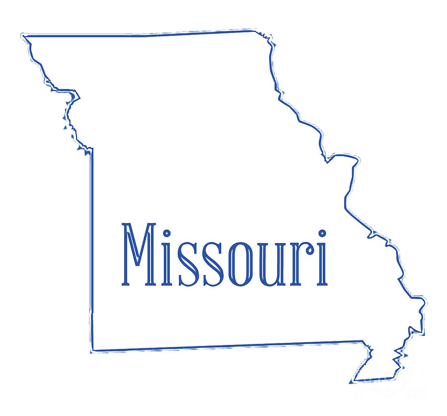 Missouri State Outline Map Digital Art by Bigalbaloo Stock Pixels