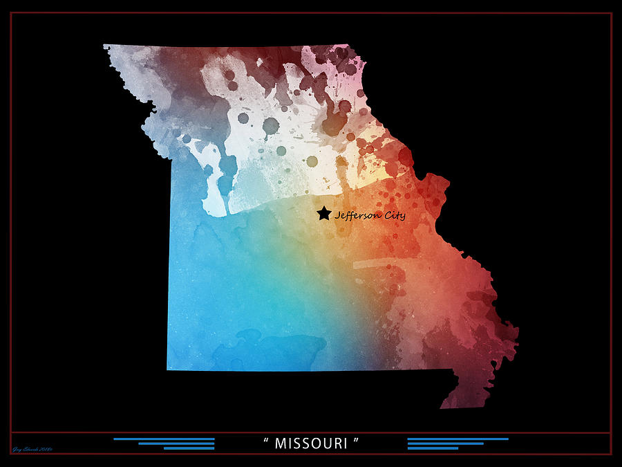 Missouri Watercolor Map Style 6 Painting by Greg Edwards