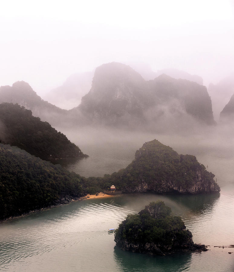 Mist, Halong Bay, Vietnam Digital Art by Paolo Giocoso