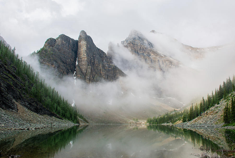 Mist over Agnes Lake Photograph by Joan Septembre