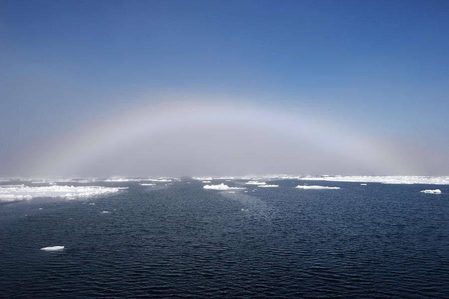 Mistbow Over Icefloes, Spitsbergen, Norway Photograph by Konrad Wothe