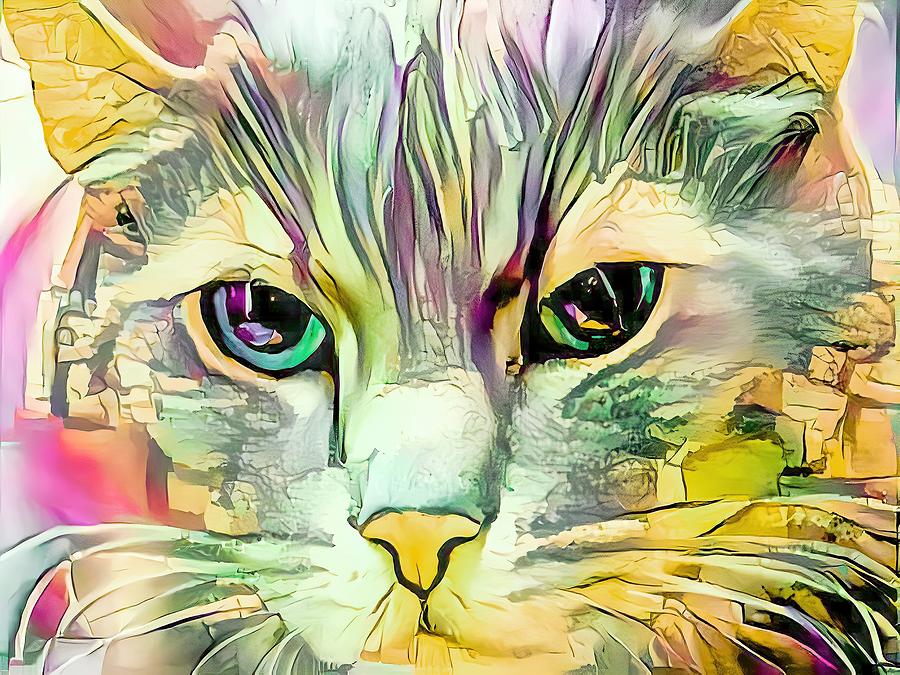 Surrealism Digital Art - Mister Big Golden Face Kitty by Don Northup