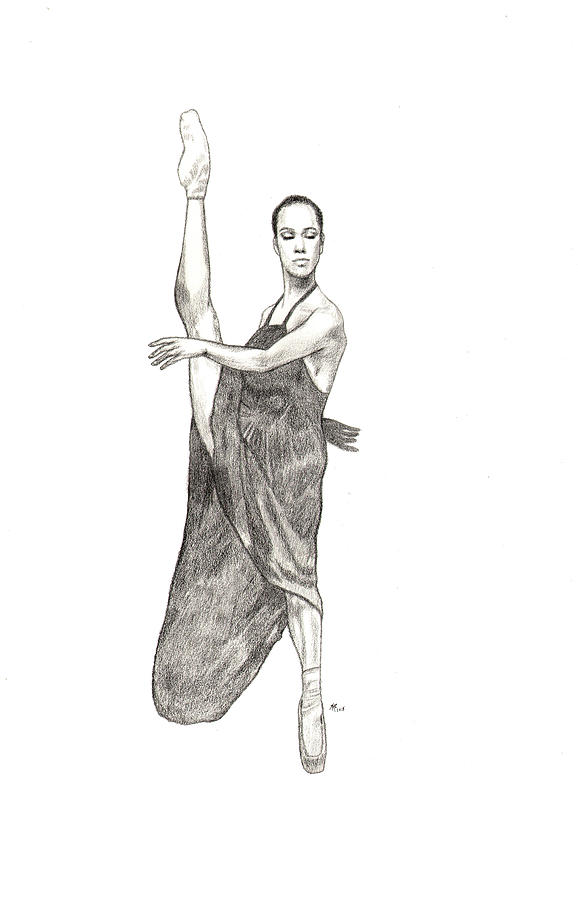 Misty Ballerina Dancer  Drawing by Lee McCormick