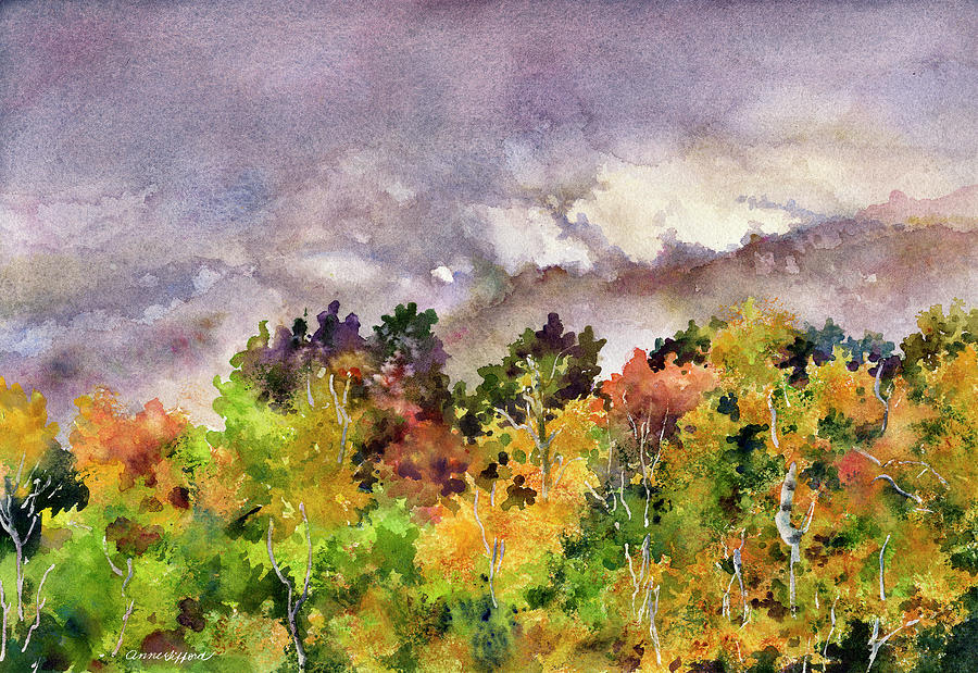 Misty Fall Morning Painting by Anne Gifford