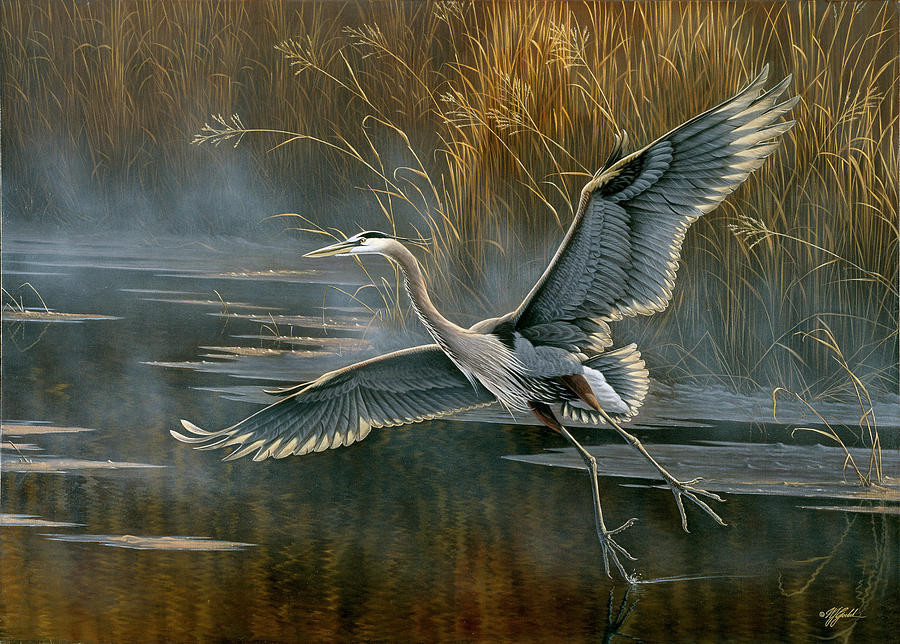 Animal Painting - Misty Flight by Wilhelm Goebel