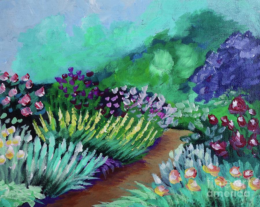 Nature Painting - Misty Garden Path by Jacqueline Athmann