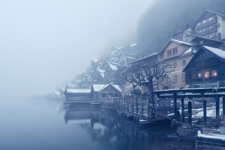 Misty Hallstatt Photograph by Matthias Bergolth