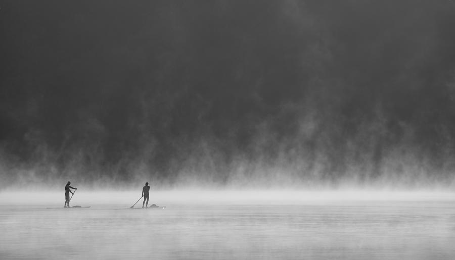 Black And White Photograph - Misty Lake #1 by ??? / Austin Li