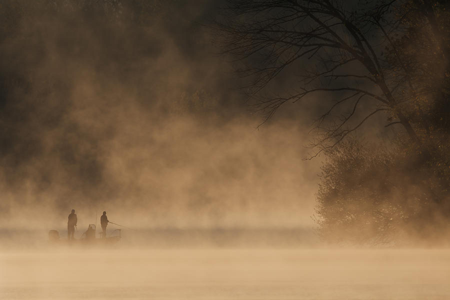 Fall Photograph - Misty Lake #9 by ??? / Austin Li
