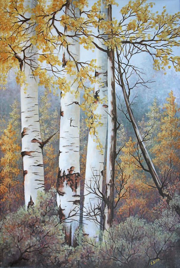 Tree Painting - Misty Morning by Carol J Rupp