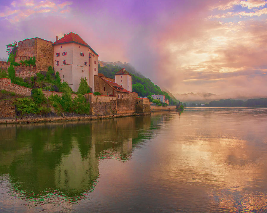 Misty Morning In Passau Photograph by Karen Regan