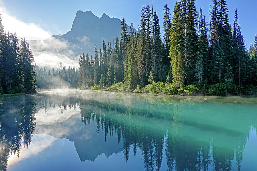 Misty Morning on Emerald Lake Mount Burgess Yoho National Park Banff Canada Photograph by Toby McGuire