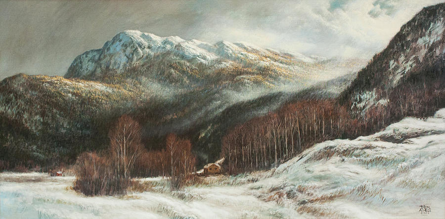 Misty Mountain Painting by Hans Egil Saele