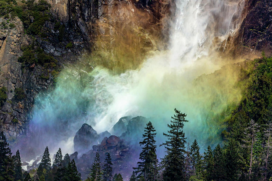 Misty Rainbow At Bridalveil Falls Yosemite Photograph By Steve Donlin Pixels