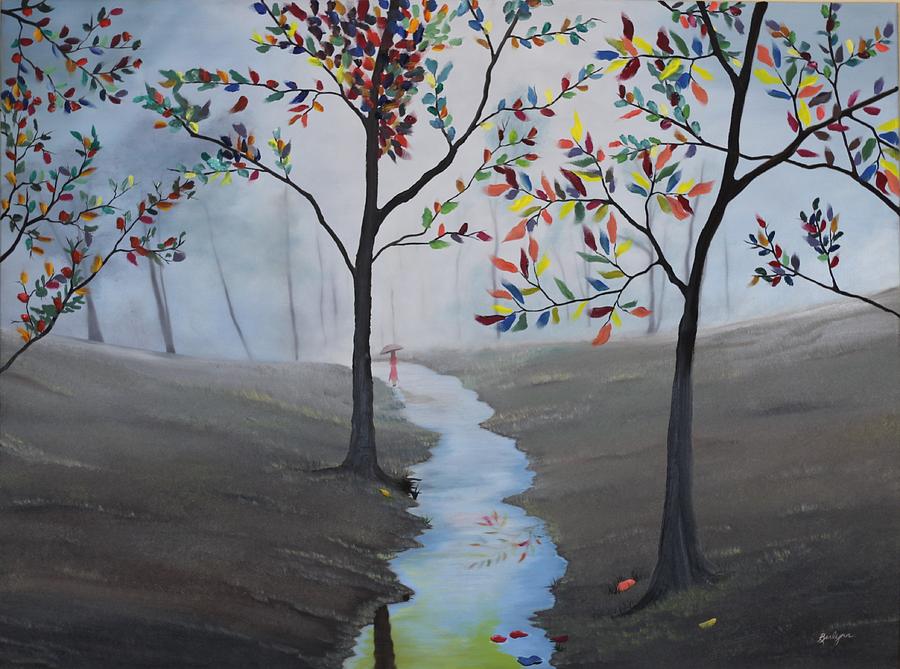 Misty Stroll Painting by Berlynn