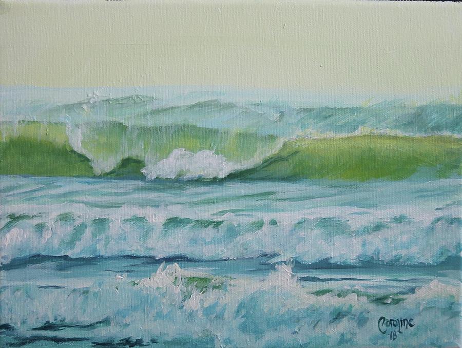 Misty Surf I Painting by Caroline Conkin - Fine Art America