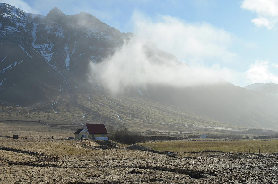 Misty Valley Farmhouse Iceland Photograph by Shawn OBrien