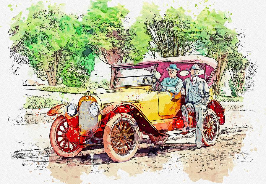 Mitchell Turing Car at Golden Gate Park watercolor by Ahmet Asar Painting by Celestial Images