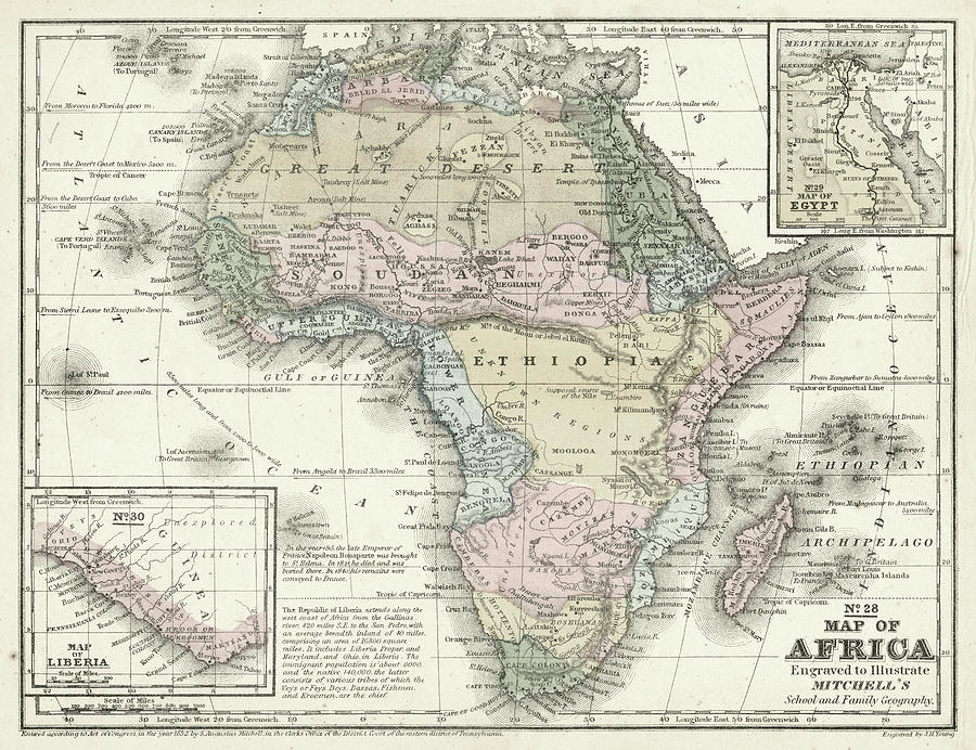 Mitchell's Map Of Africa Painting by Mitchell - Pixels