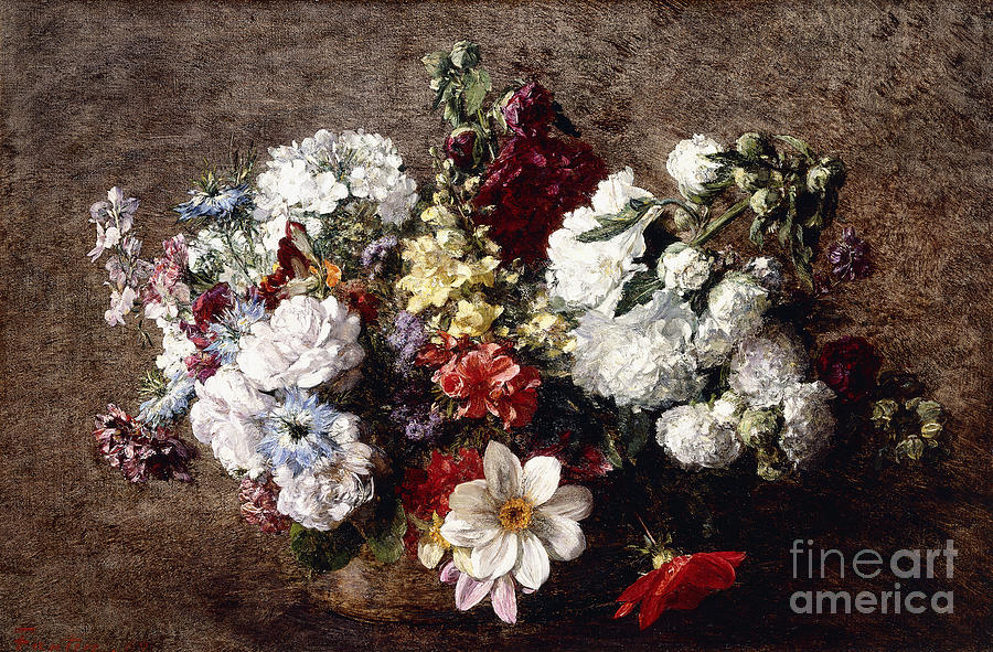 Mixed Bouquet Painting by Henri Fantin-Latour