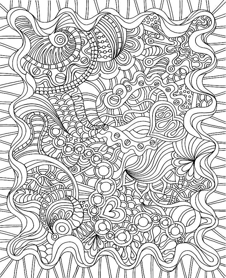 Abstract Drawing - Mixed Coloring Book 43 by Kathy G. Ahrens