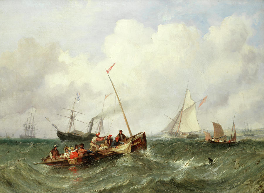 Fish Painting - Mixed crafts at Spithead by William Adolphus Knell