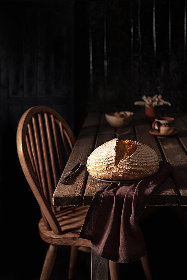 Bread Photograph - Mixed Flour Country Bread by Denisa Vlaicu