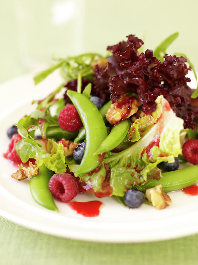 Mixed Greens With Raspberry Vinaigrette Photograph by James Baigrie