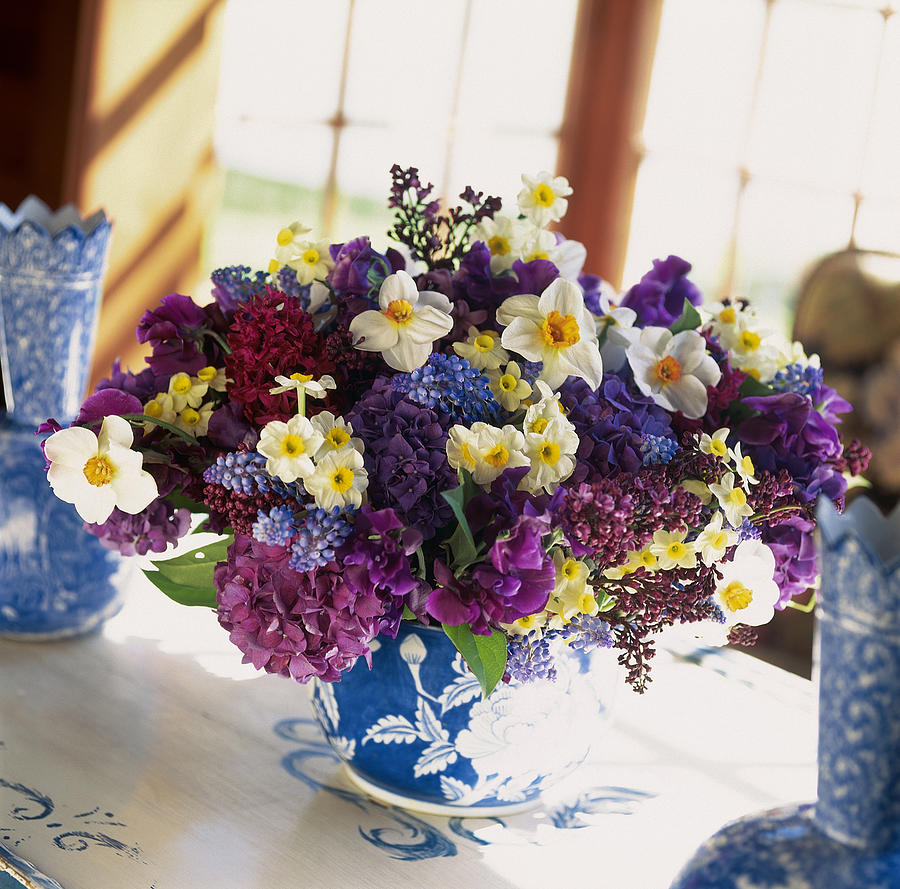 Mixed Posy Vase Arrangement Photograph by Richard Felber Mixed Posy Vase Arrangement Photograph by Richard Felber