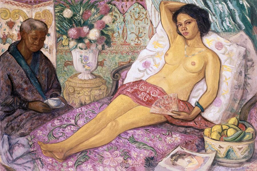 Mixed-Race Nude, 1923, Oil on canvas, 111 x 162 cm, AS01204. Painting by Juan de Echevarria -1875-1931-