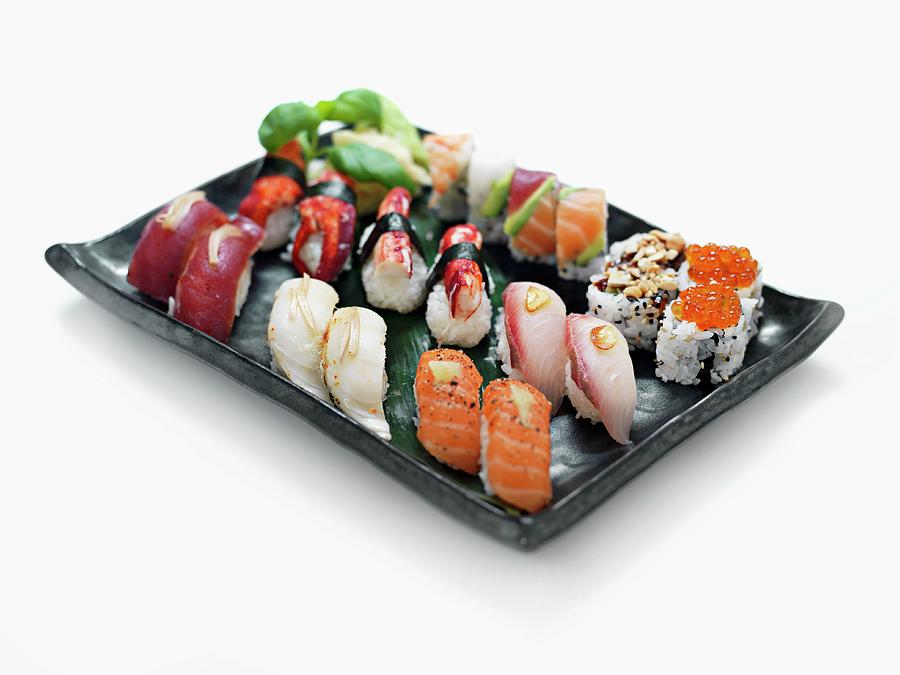 Mixed Sushi Platter Photograph by Martin Dyrlv