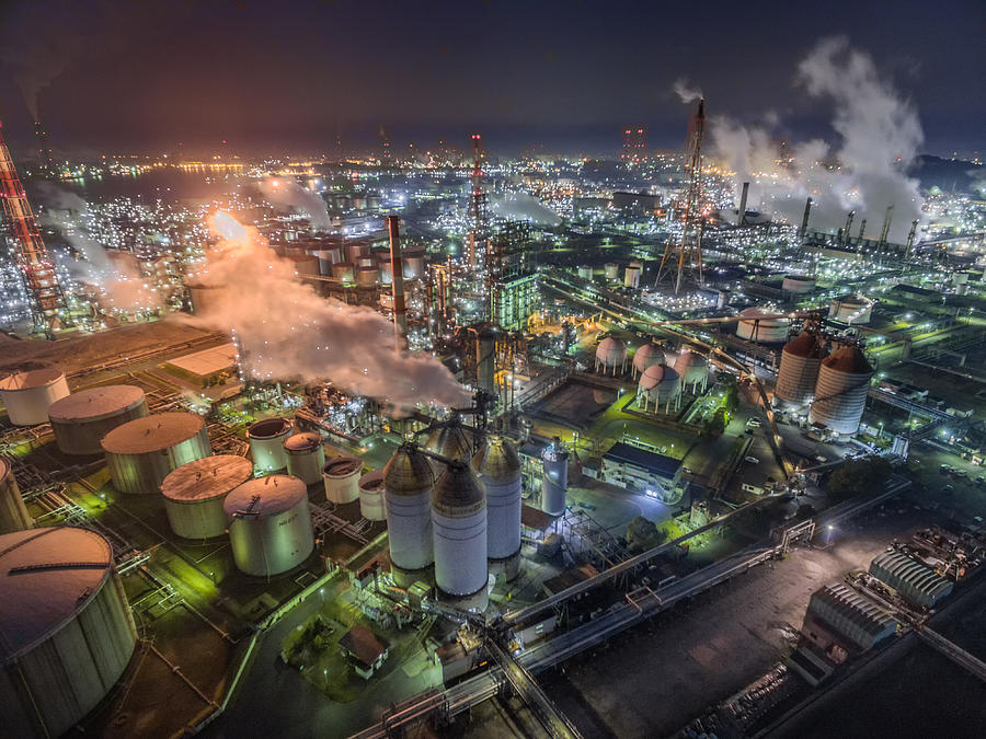 Skyline Photograph - Mizushima Factory Area by Kobayashi Tetsurou