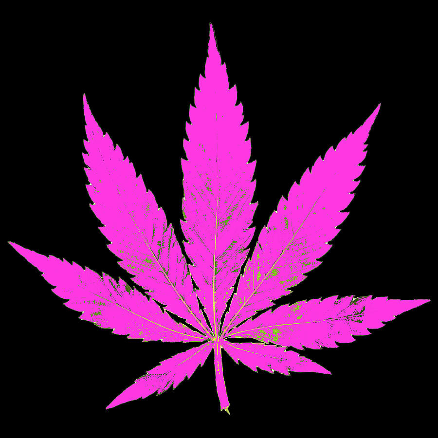 Cannabis Leaf Mixed Media - Mleaf Black Light 3 by Lightboxjournal