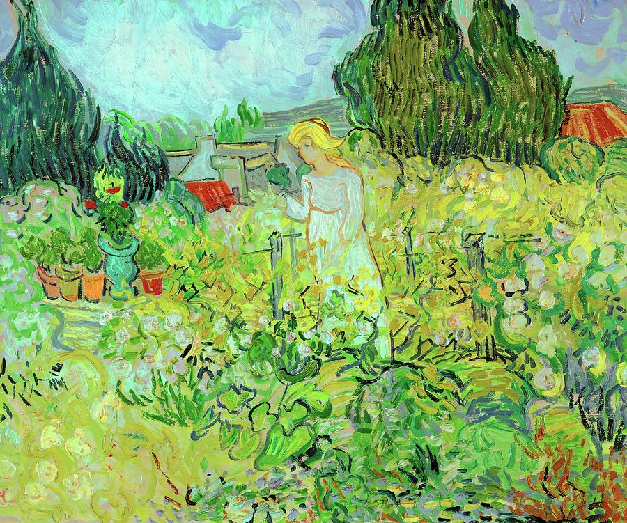 Mlle. Gachet dans son jardin a Auvers-sur-Oise -1890-. Oil on canvas 46 x 55.5 cm R.F. 1954-13. Painting by Vincent van Gogh -1853-1890-