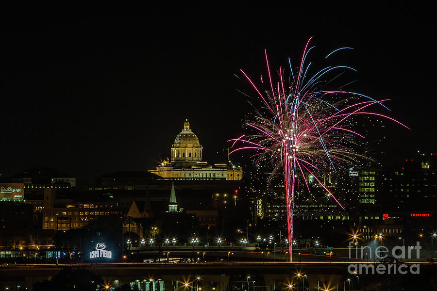 Mn Capitol Fireworks Photograph