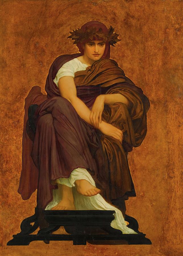 Portrait Painting - Mnemosyne, Mother Of The Muses by Frederic Leighton