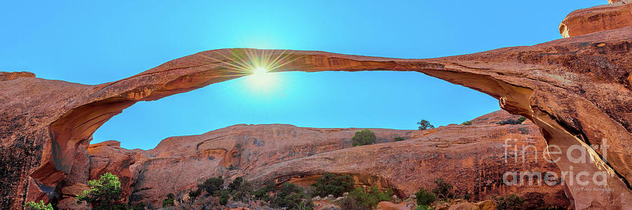 Moab Landscape Arch Sun Star 3 to 1 Ratio Photograph by Aloha Art
