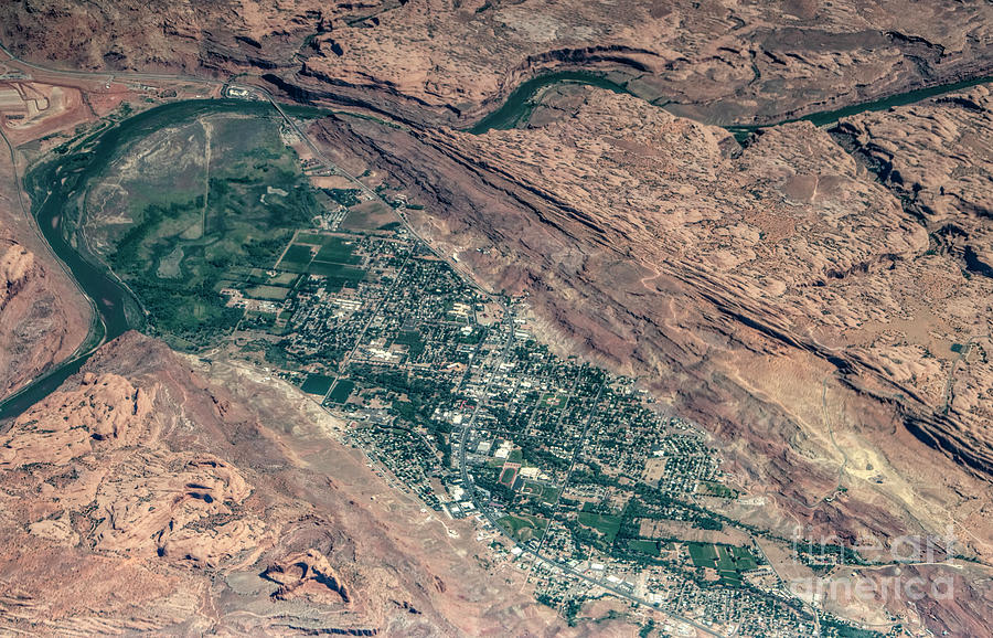 Moab Utah Aerial Photograph by David Oppenheimer