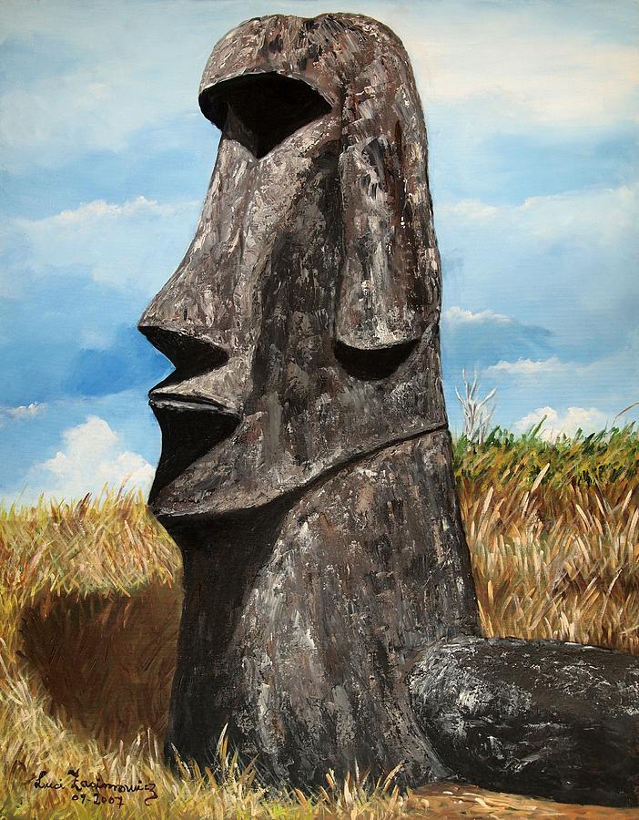 Moai Painting By Luci Zasimowicz Fine Art America