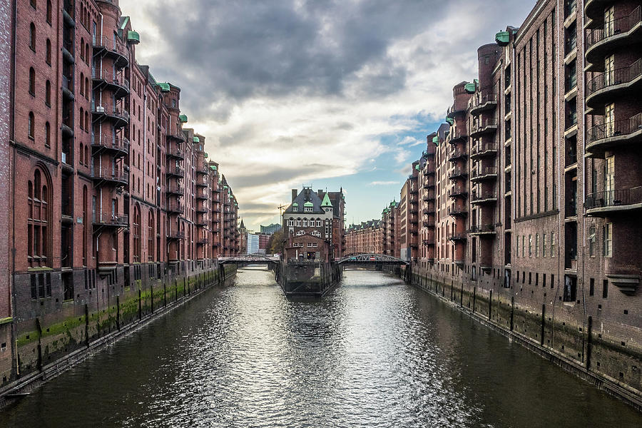 Moated Castle In The Speicherstadt, Hamburg, Germany Photograph by ...