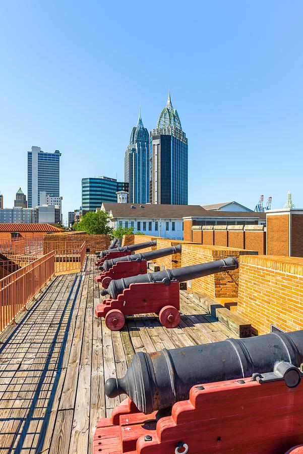 Architecture Photograph - Mobile, Alabama, Usa Skyline And Fort by Sean Pavone