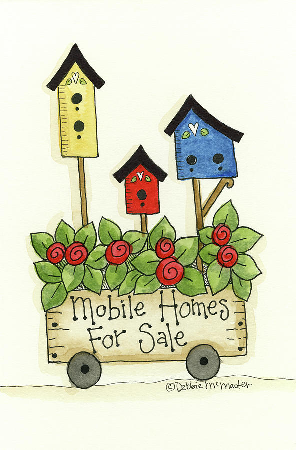 Mobile Homes For Sale Painting by Debbie Mcmaster