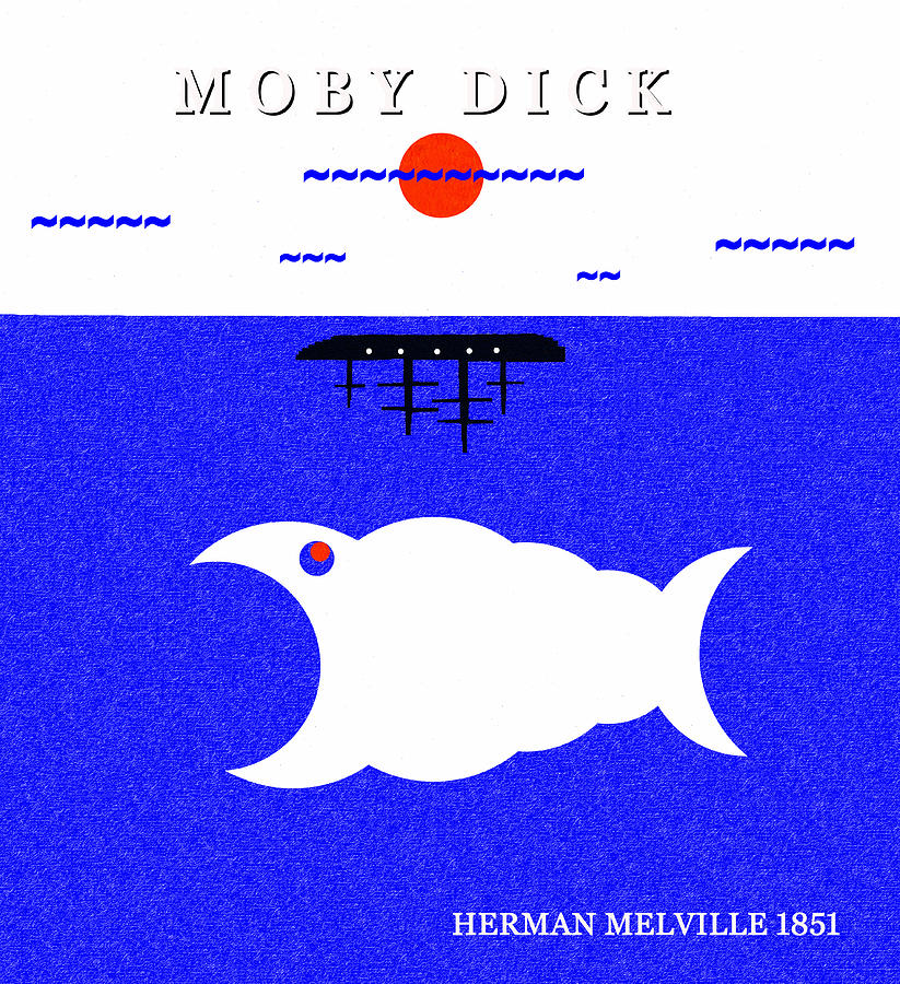 Moby Dick minimal artwork Digital Art by David Lee Thompson