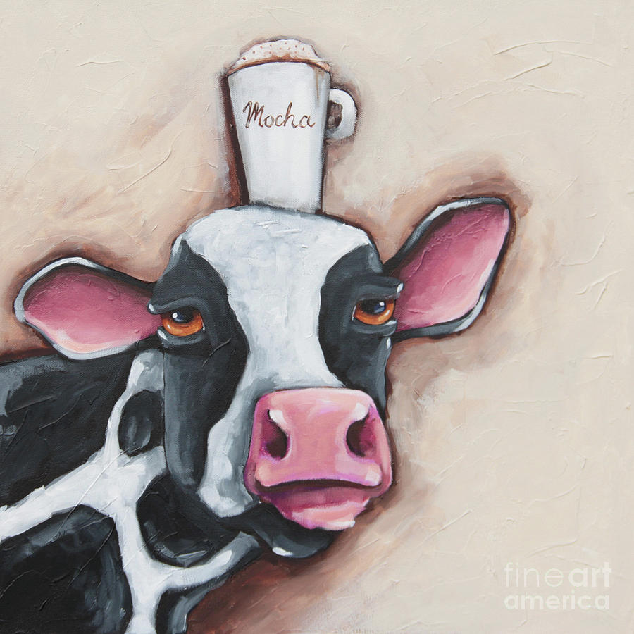 Mocha Cow Painting by Lucia Stewart