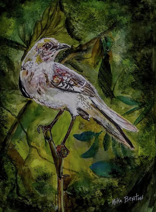 Mocking Bird Painting by Mike Benton